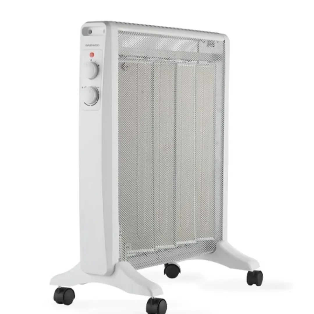 Daewoo DW9508 Radiador de Mica - Potencia 2000W - Termostato Regulable - 2 Niveles de Potencia - Ruedas - Asa de Transporte 1