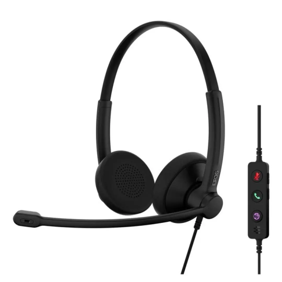 Epos Impact 100 UC USB Auricular Estereo con Microfono - Cancelacion de Ruido - Cable de 2m - USB-C,  USB-A - Color Negro 1