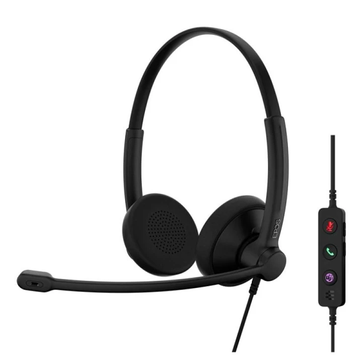 Epos Impact 100 UC USB Auricular Estereo con Microfono - Cancelacion de Ruido - Cable de 2m - USB-C,  USB-A - Color Negro 1