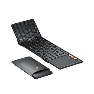 ProtoArc XK01-TP Teclado Portatil Plegable en Triptico - Bluetooth -  Con Touchpad - Conexion de hasta 3 Dispositivos - Color Negro