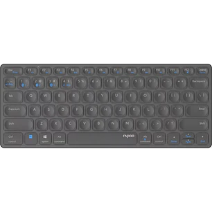 Rapoo E9600M Teclado Compacto Ultafino Inalambrico - Bluetooth y 2.4GHz - Base de Aluminio - Bateria Recargable Ecologica - Color Gris