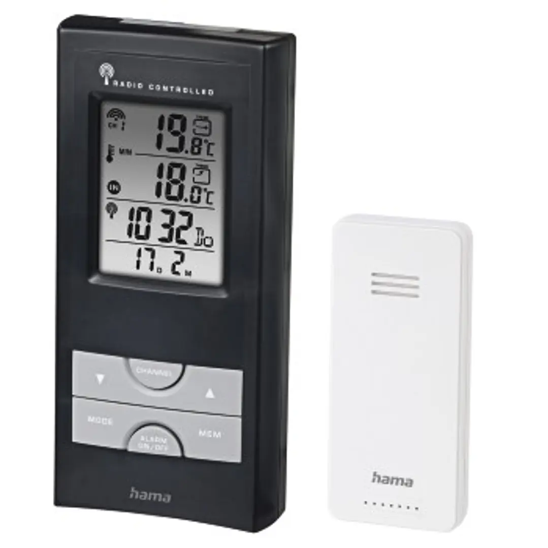 Hama Ews-165 Estacion Meteorologica - Reloj - Prevision Meteorologica - Sensor Exterior - Radiofrecuencia - Termometro - Higrometro - 7.9x3x16.5cm - C 1