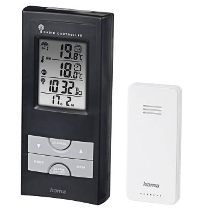 Hama Ews-165 Estacion Meteorologica - Reloj - Prevision Meteorologica - Sensor Exterior - Radiofrecuencia - Termometro - Higrometro - 7.9x3x16.5cm - C 1