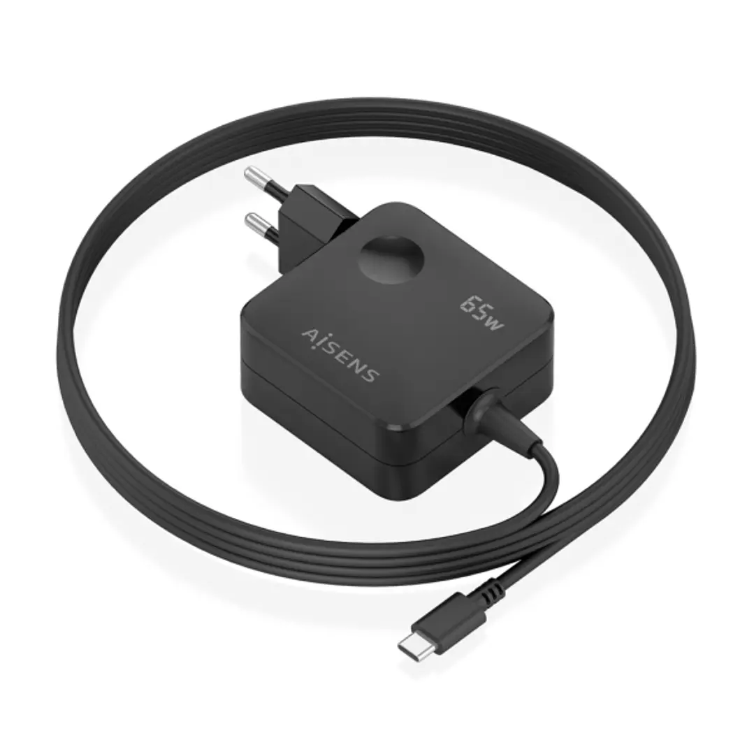 Aisens Cargador GAN 65W PD3.0 1xUSB-C - Cable 1.5m - Color Negro 1