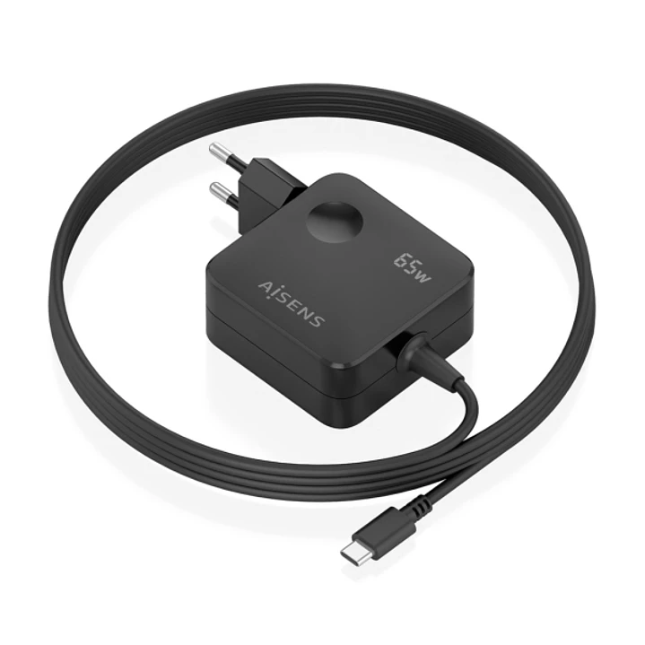 Aisens Cargador GAN 65W PD3.0 1xUSB-C - Cable 1.5m - Color Negro 1
