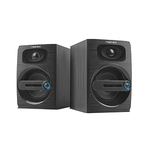 Natec Cougar Altavoces para PC 2.0 - 6W RMS - Bass Reflex - Alimentacion por USB - Color Negro