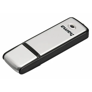 Hama Fancy Memoria Pendrive USB 2.0 con Tapa - 32GB de Capacidad - 10Mb/s de Transferencia - Aluminio Cepillado - Color Negro y Plata