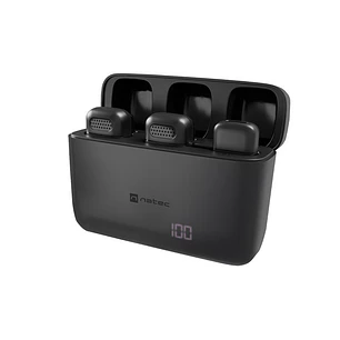 Natec Hopper Lavalier 2 Microfonos Inalambricos Conector USB-C - Alta Sensibilidad - Frecuencia Hasta 48 kHz