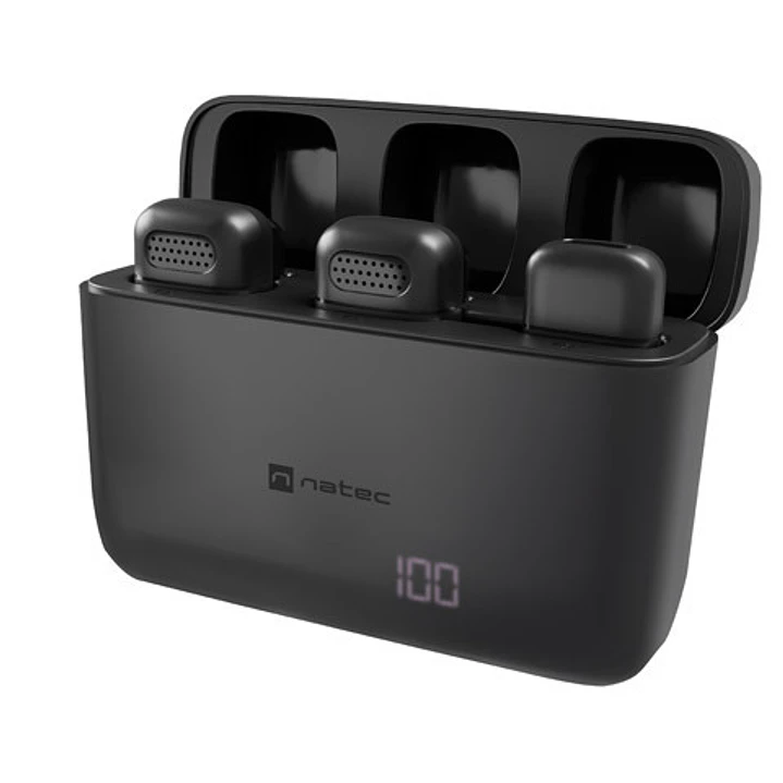 Natec Hopper Lavalier 2 Microfonos Inalambricos Conector USB-C - Alta Sensibilidad - Frecuencia Hasta 48 kHz 1