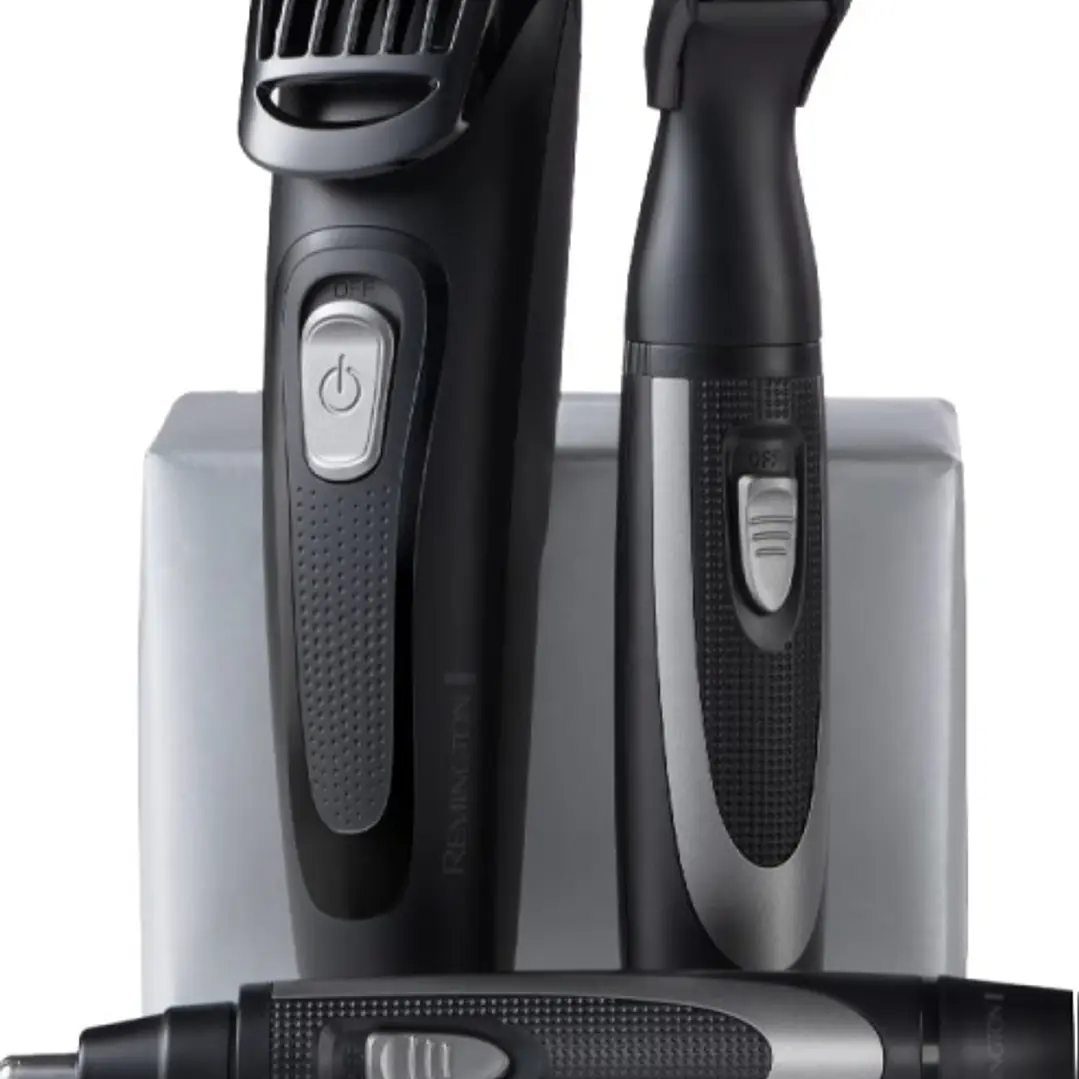 Remington The Works Kit Barbero - Cortabarbas, Perfilador y Recortador para Nariz y Orejas - 1