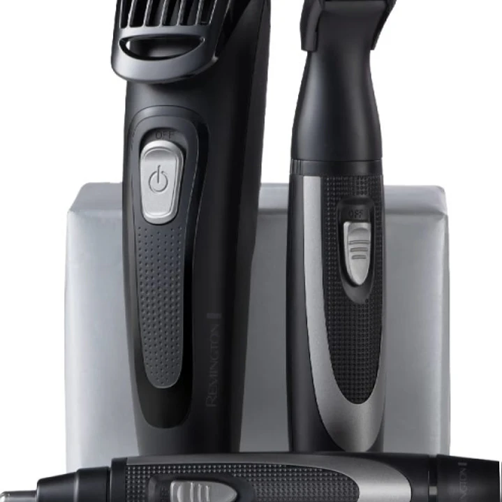 Remington The Works Kit Barbero - Cortabarbas, Perfilador y Recortador para Nariz y Orejas - 1