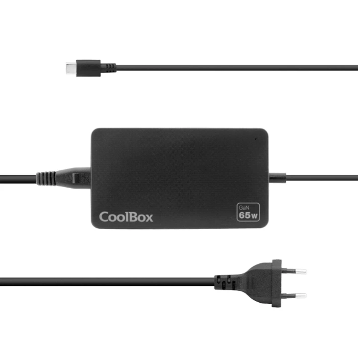 Coolbox NB65 Cargador de Pared GaN 65W - USB‑C - PD3.0 Para Carga Rapida Inteligente - Seleccion Automatica de Voltaje - Color Negro 1