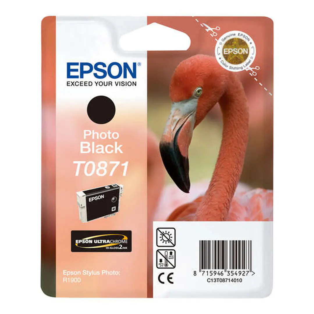 Epson T0871 Negro Photo Cartucho de Tinta Original - C13T08714010 1