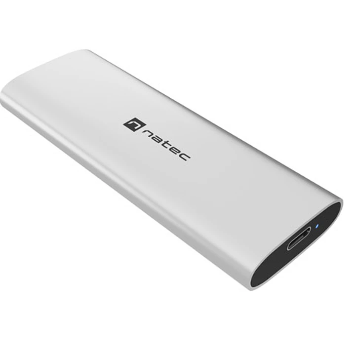 Natec Rhino Lite M.2 Caja Externa para Discos SSD M.2 - NVME/PCIe - USB-C 3.2 - Compatible con Discos de Hasta 10TB - Color Plata 1