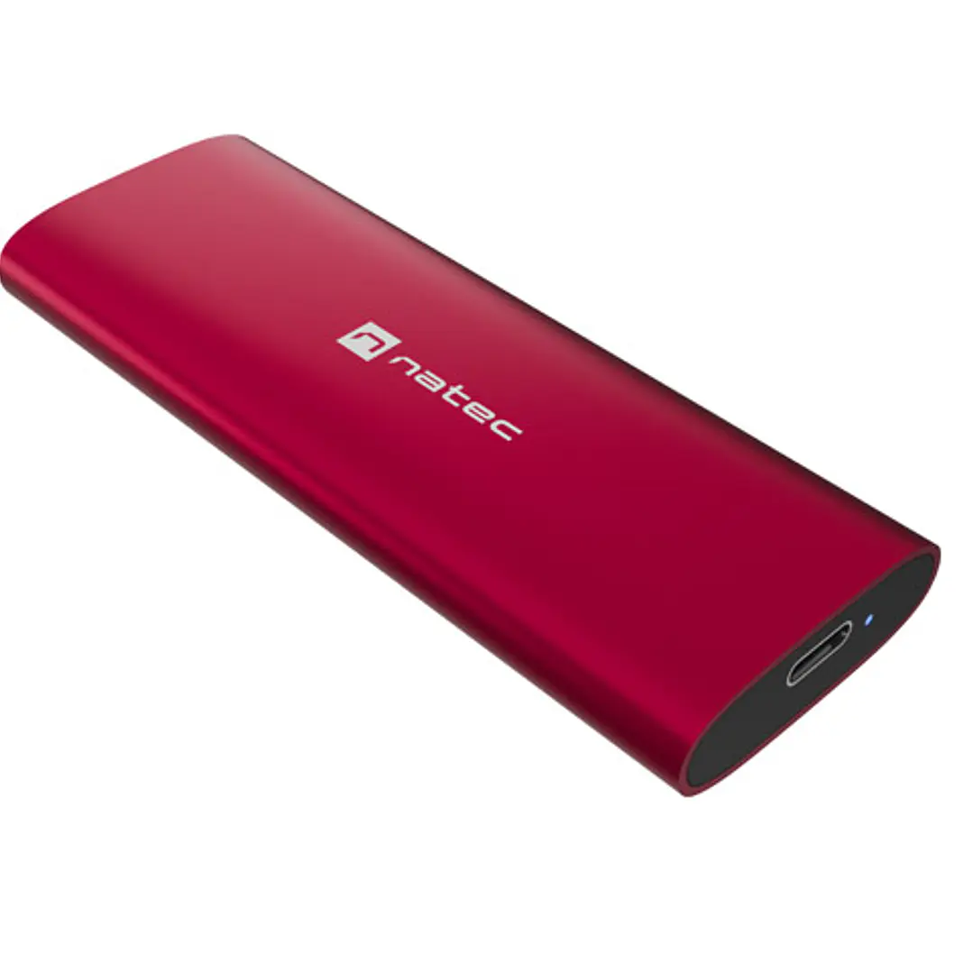 Natec Rhino Lite M.2 Caja Externa para Discos SSD M.2 - NVME/PCIe - USB-C 3.2 - Compatible con Discos de Hasta 10TB - Color Rojo 1