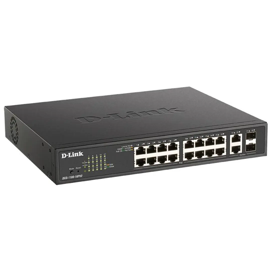 D-Link DGS-1100-18PV2 Switch 16xGb 2xSFP PoE+ 2