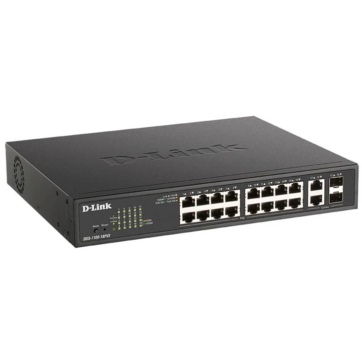 D-Link DGS-1100-18PV2 Switch 16xGb 2xSFP PoE+ 2