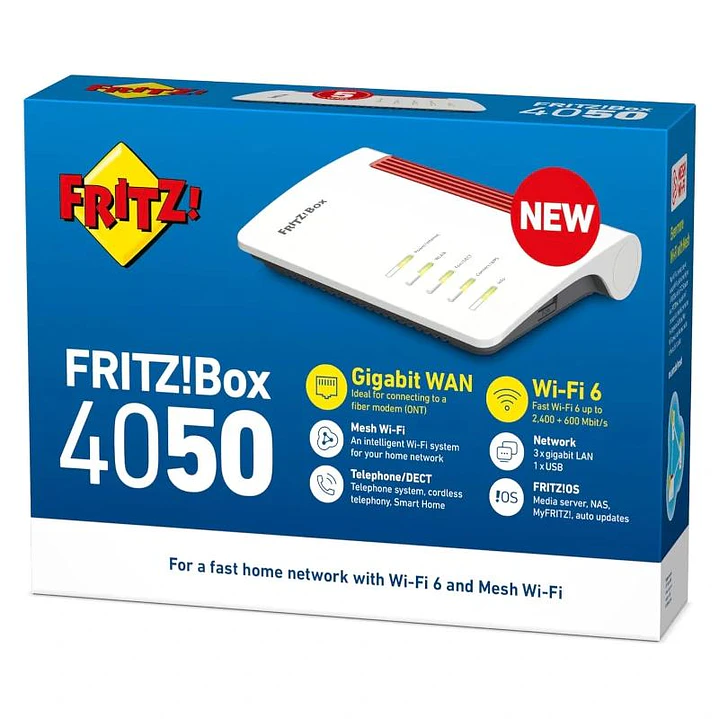 Fritz!Box 4050 Router WiFi6 Mesh 1xGb WAN 3xGb LAN 4