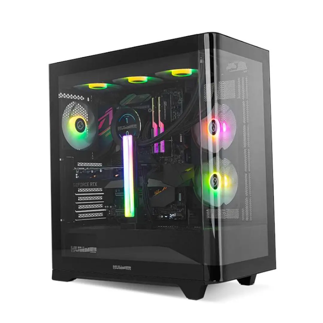 NOX Semitorre HUMMER ETHER Cristal Curvo Negro 2