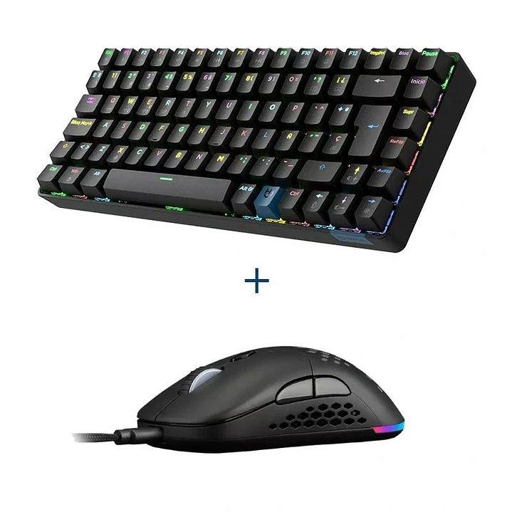 Hiditec Teclado GM1K Switch Red+Ratón GX30 PRO 1