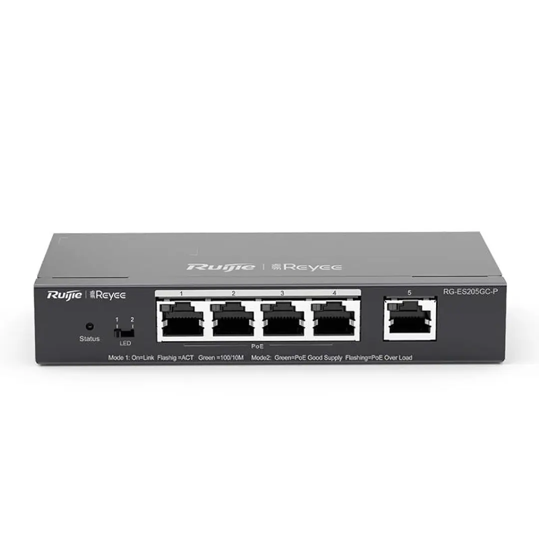 Reyee Switch 5xGb RJ45 (4 PoE/POE+) 54W Steel 1