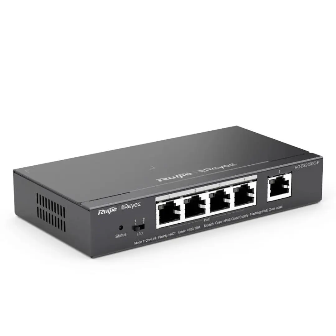 Reyee Switch 5xGb RJ45 (4 PoE/POE+) 54W Steel 3