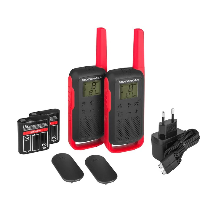 MOTOROLA T62 Walkie Talkie 8Km 16CH Rojo Duo 1
