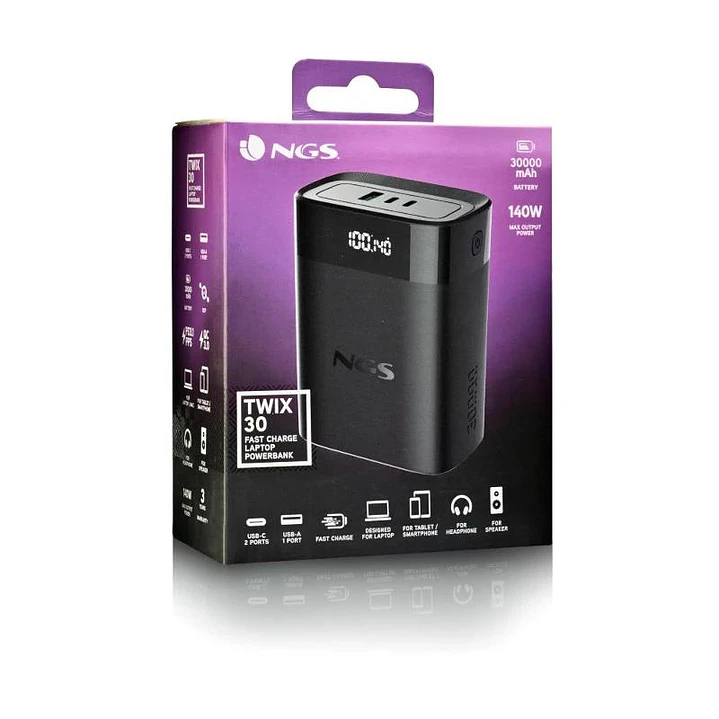 NGS BATERIA EXTERNA PORTATIL CARGA RAPIDA 140W 2