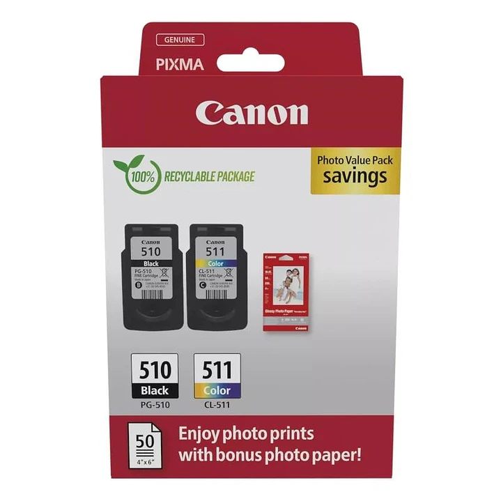 Canon Cartucho MultiPack PG-510/CL511+papel 1