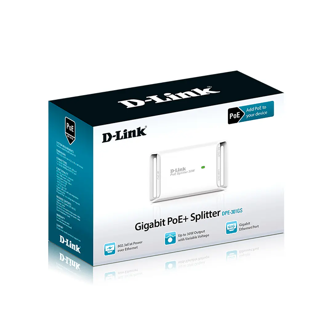 D-Link DPE-301GS Gigabit 30W PoE Splitter 3