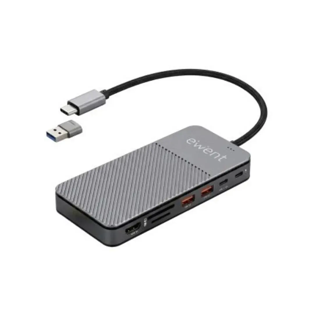 EWENT EW1156 8en1 Estación acopl. USB-C Caja SSD 1