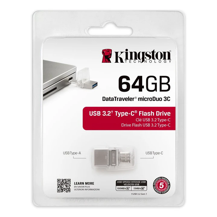 Kingston DataTraveler MicroDuo 3C 64GB USB3.2 4