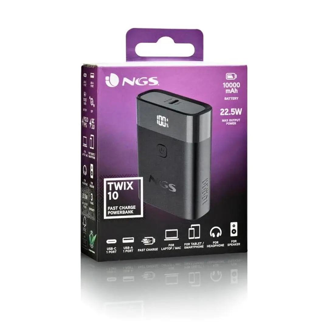 NGS BATERIA EXTERNA PORTATIL CARGA RAPIDA 22,5W 4