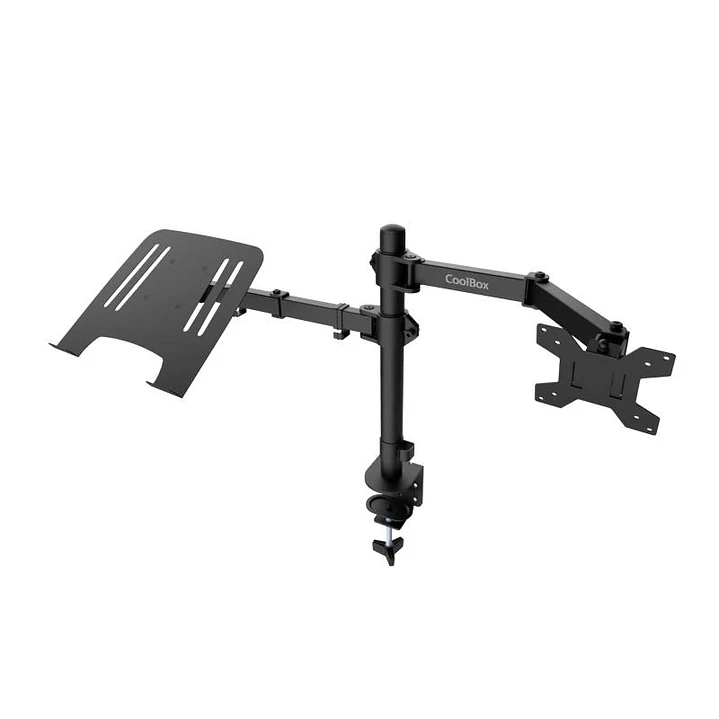 COOLBOX Soporte Monitor+Portátil Monobrazo Acero 3