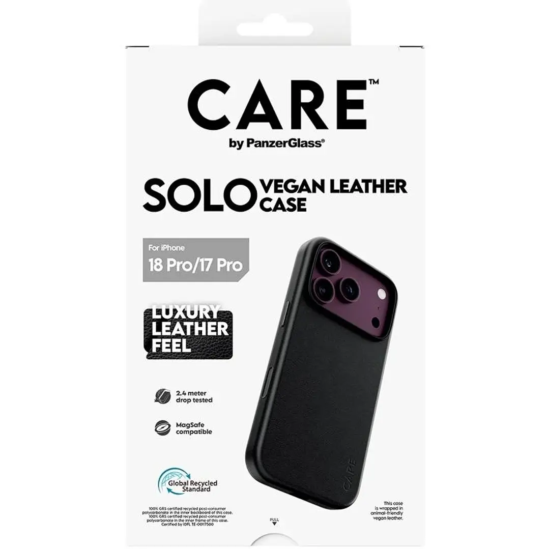 Care VeganLeatherCase Black MagSafe iP 18Pro 17Pro 1