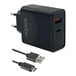 APPROX CARGADOR 45W QC 1 X USB A+ 1 X USB C+CABLE - vignette 1