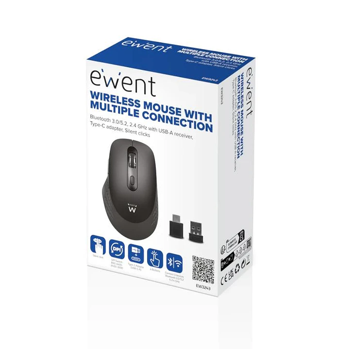 EWENT EW3243 Ratón inalámbrico 2.4GHz BT 2