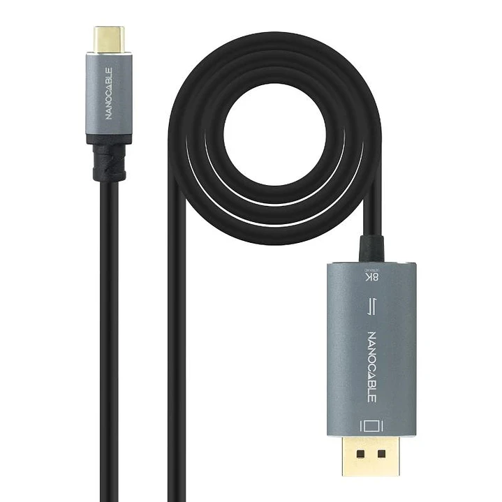 Nanocable Cable USB-C/M-DP/M Bidireccional 2 M 1
