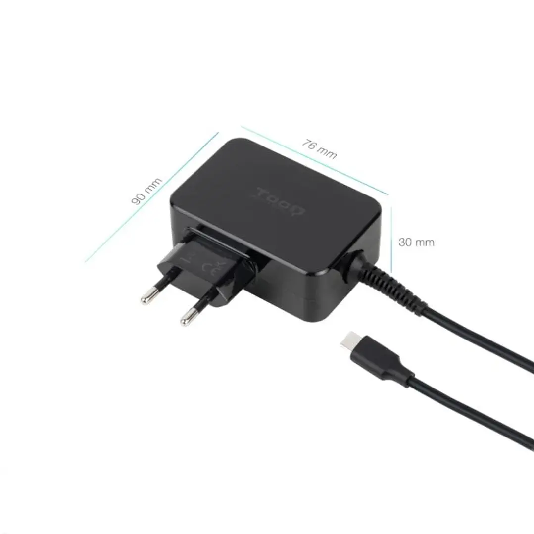 Tooq Cargador portátil GAN USB-C PD 45W Negro 1