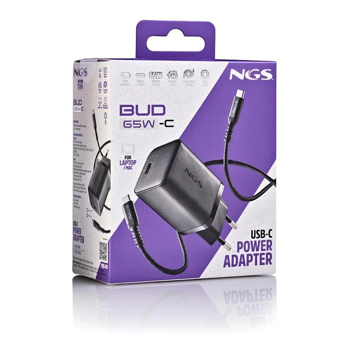 NGS CARGADOR GAN ULTRARAP 65W USB-C CON CABL 3