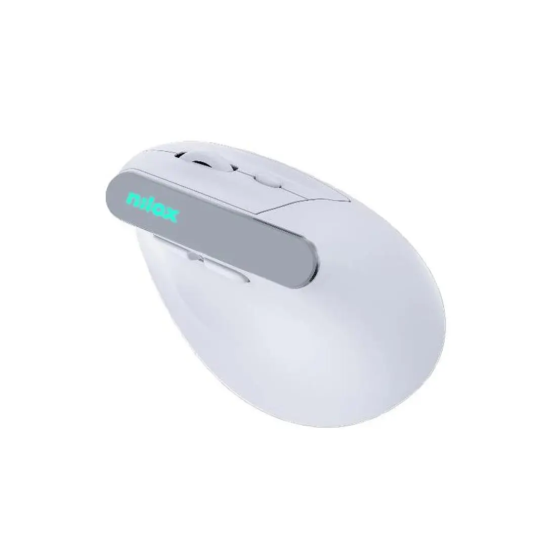 Nilox Ratón Wir Vertical Rec. Silen 1600DPI Blanco 2