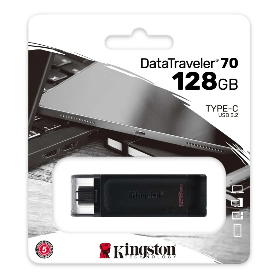 Kingston DataTraveler DT70 128GB USB C 3.2  Negro 3
