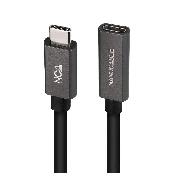 Nanocable Cable USB 3.2 Gen2 USB-C M/H 0,5 M Negro 3