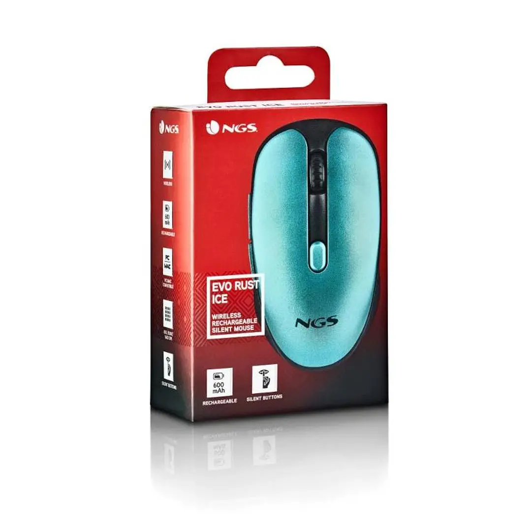NGS Raton Inalambrico Recargable Silencioso Hielo 4