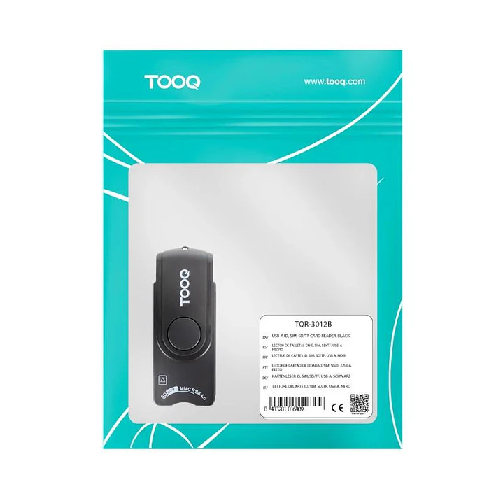 Tooq TQR-3012B Lector DNIe, SIM, SD/TF, USB-A 2