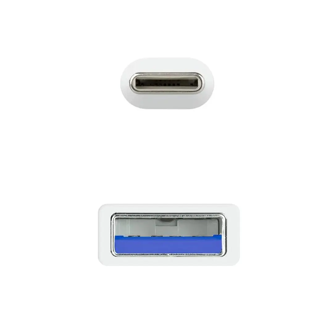Nanocable Cable USB 3.1 Gen2 USB-C/A 2 M Blanco 3