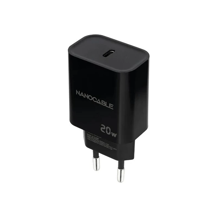 Nanocable Cargador pared USB-C PD 20W Negro 1