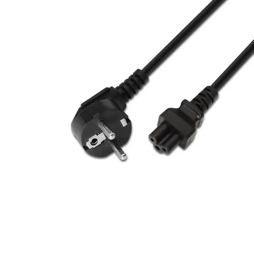 Aisens Alimentación Trébol CEE7/M-C5/H negro 1.5m 1