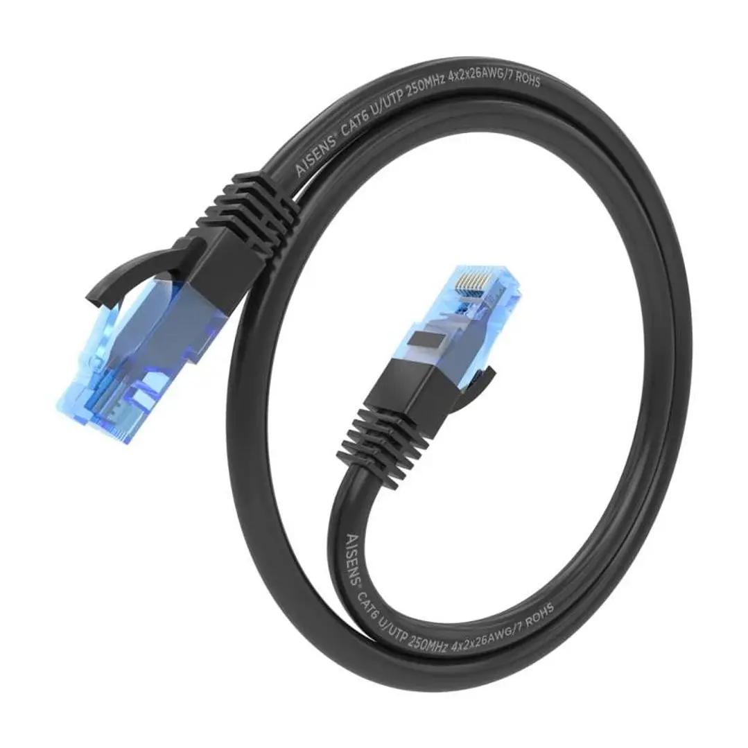 Aisens Cable RJ45 CAT.6 UTP AWG26 CCA Negro 25cm 4
