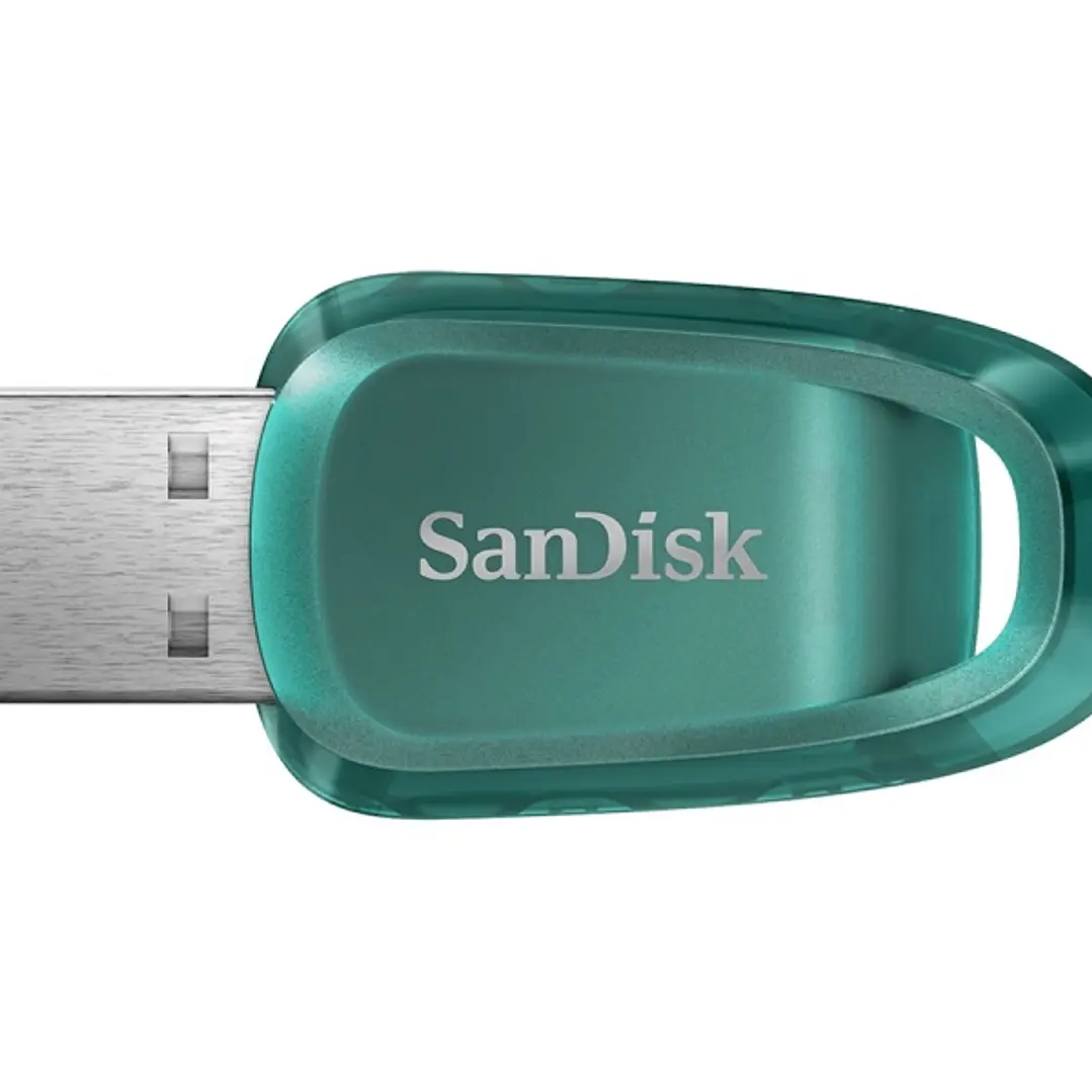 Sandisk Cruzer Ultra Eco Memoria USB 3.2 128GB - Hasta 100MB/s de Transferencia - Color Verde (Pendrive) 1